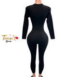 RIBBED BODY CONTOUR LONG SLEEVE JUMPSUIT (209)